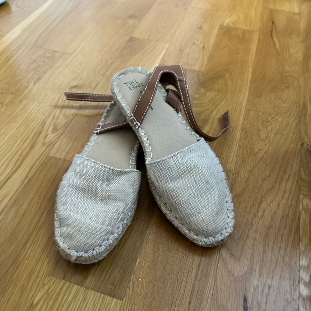 2 pairs of Espadrilles size 7 Black and Beige